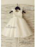 Taffeta Tulle Tutu Flower Girl Dress With Beading Sash